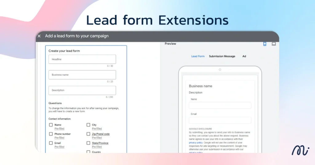 Lead form Extensions