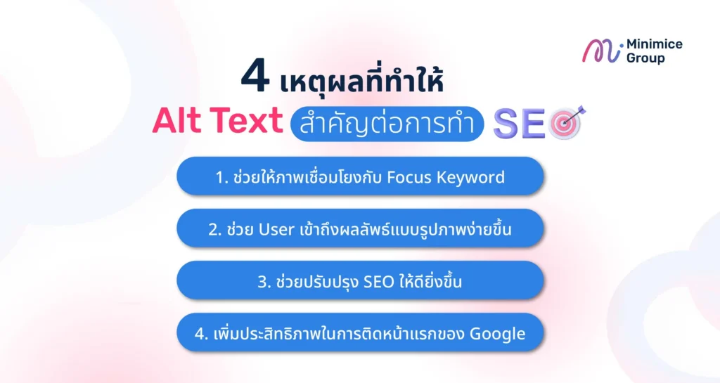 4 เหตุผลที่ทำให้ Alt Text สำคัญต่อการทำ SEO