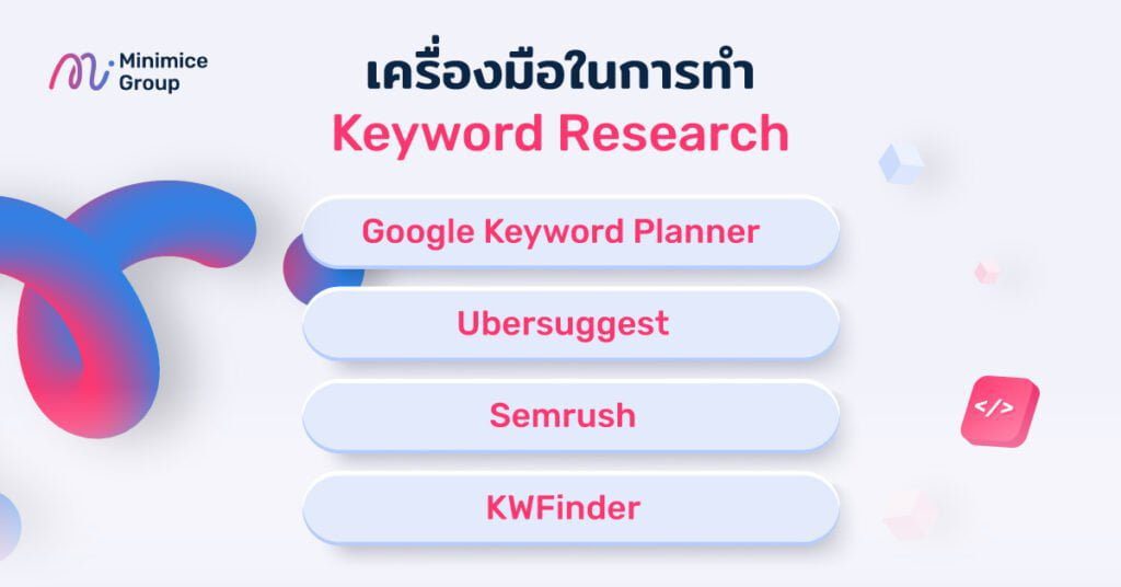 เครื่องมือในการทำ Keyword Research