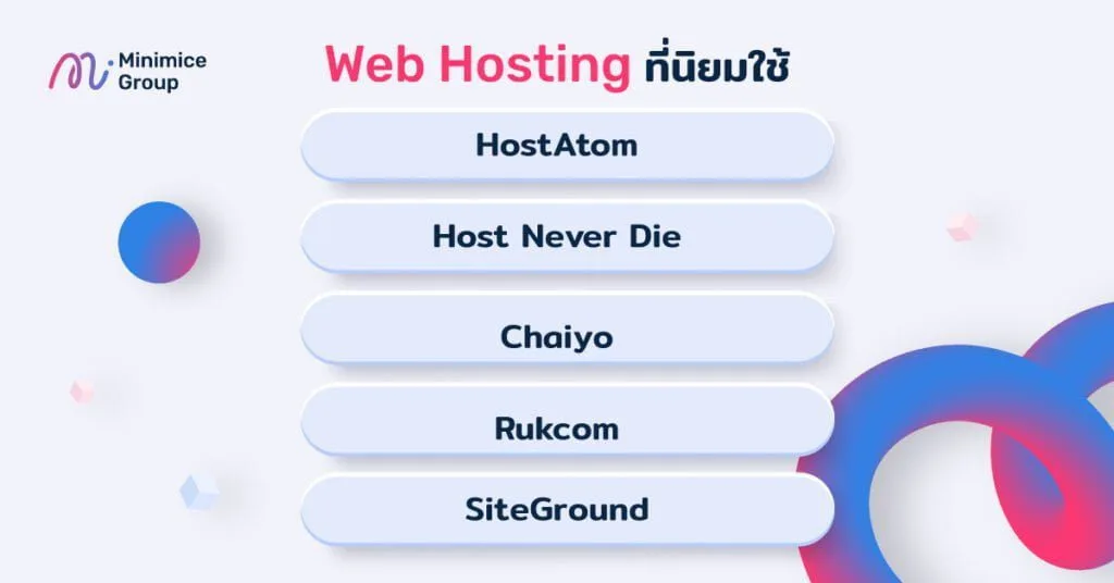web hosting ที่นิยมใช้ในปัจจุบัน