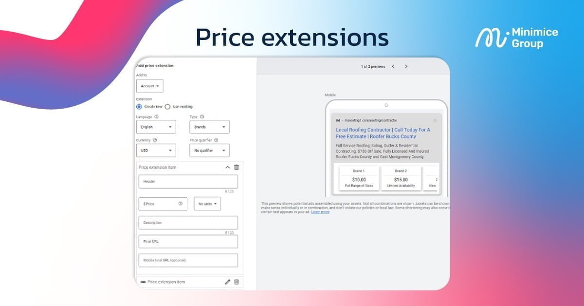 price extension