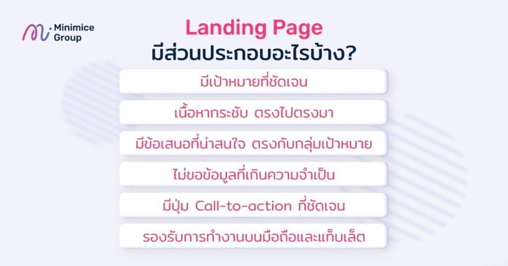 landing page มีส่วนประกอบอะไรบ้าง
