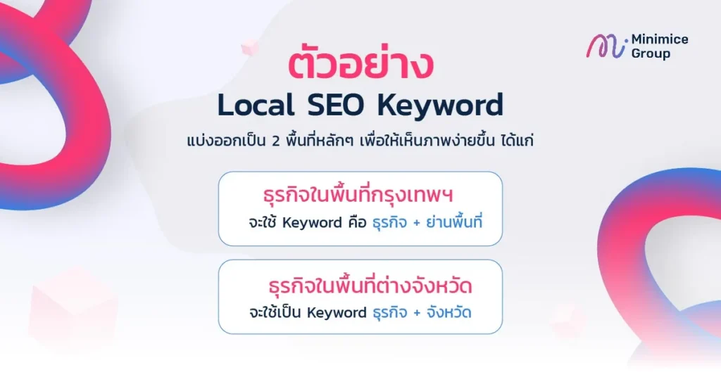 ตัวอย่าง Local SEO Keyword