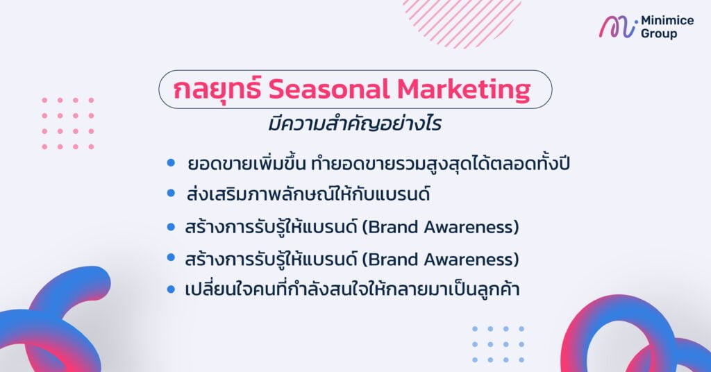 กลยุทธ์ Seasonal Marketing มีความสำคัญอย่างไร