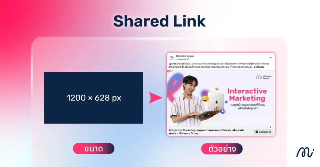 ขนาดรูปโพสต์ของลิงก์ที่แชร์มา (Shared Link)