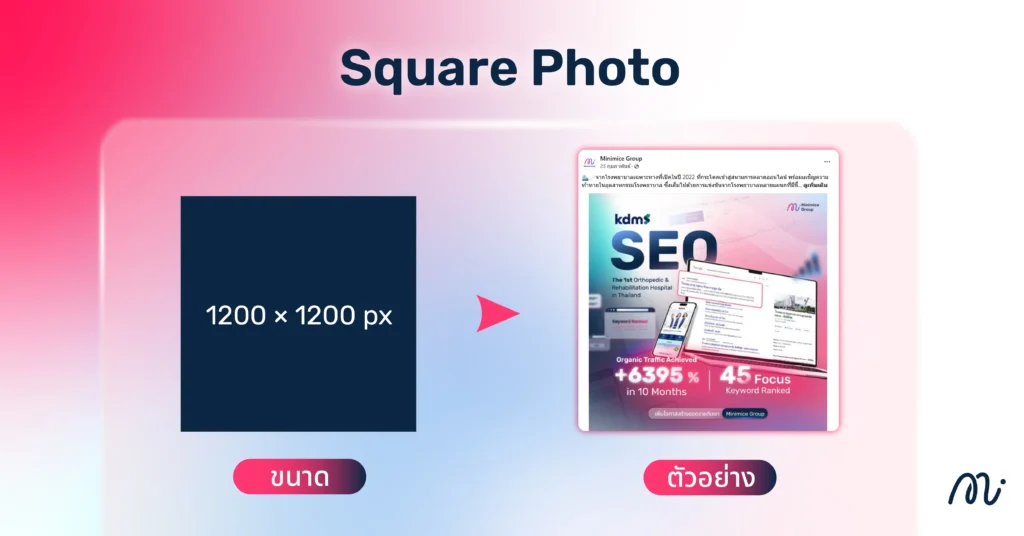 ขนาดรูปโพสต์แนวจัตุรัส (Square Photo)