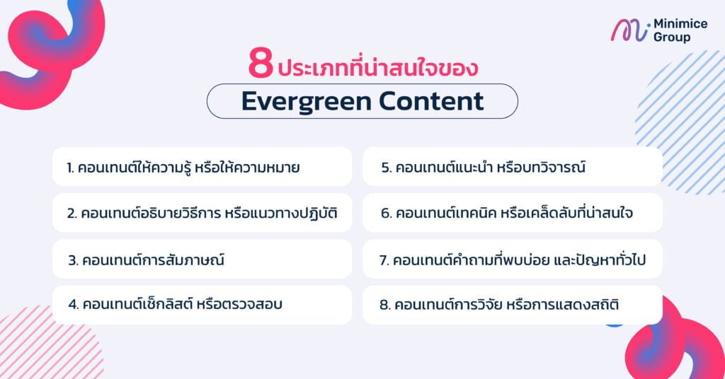 8 ประเภทที่น่าสนใจของ Evergreen Content