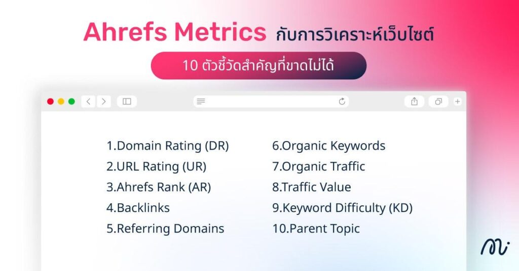 Ahrefs Metrics กับการวิเคราะห์เว็บไซต์ 10 ตัวชี้วัดสำคัญที่ขาดไม่ได้
