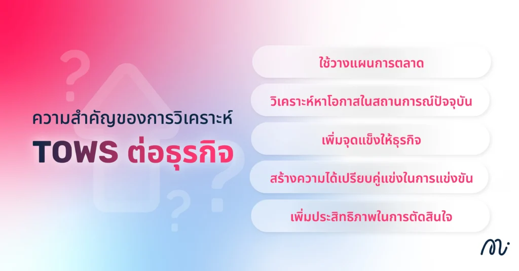 ความสำคัญของการวิเคราะห์ TOWS ต่อธุรกิจ