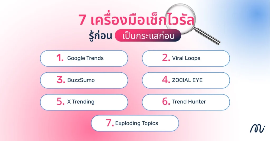 7 เครื่องมือเช็กไวรัล รู้ก่อน เป็นกระแสก่อน