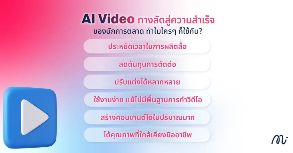 AI Video ทางลัดสู่ความสำเร็จของนักการตลาด ทำไมใครๆ ก็ใช้กัน?