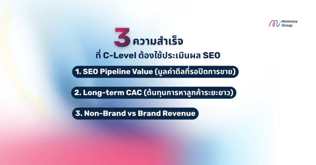 3 ความสำเร็จที่ใช่ประเมิน SEO